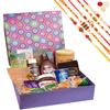 Jaiccha Ghasitaram Rakhi Gifts for Brothers Gourmet Big Hamper Box of 18 Goodies with Kaju Katlis with 5 Rakhis view 1