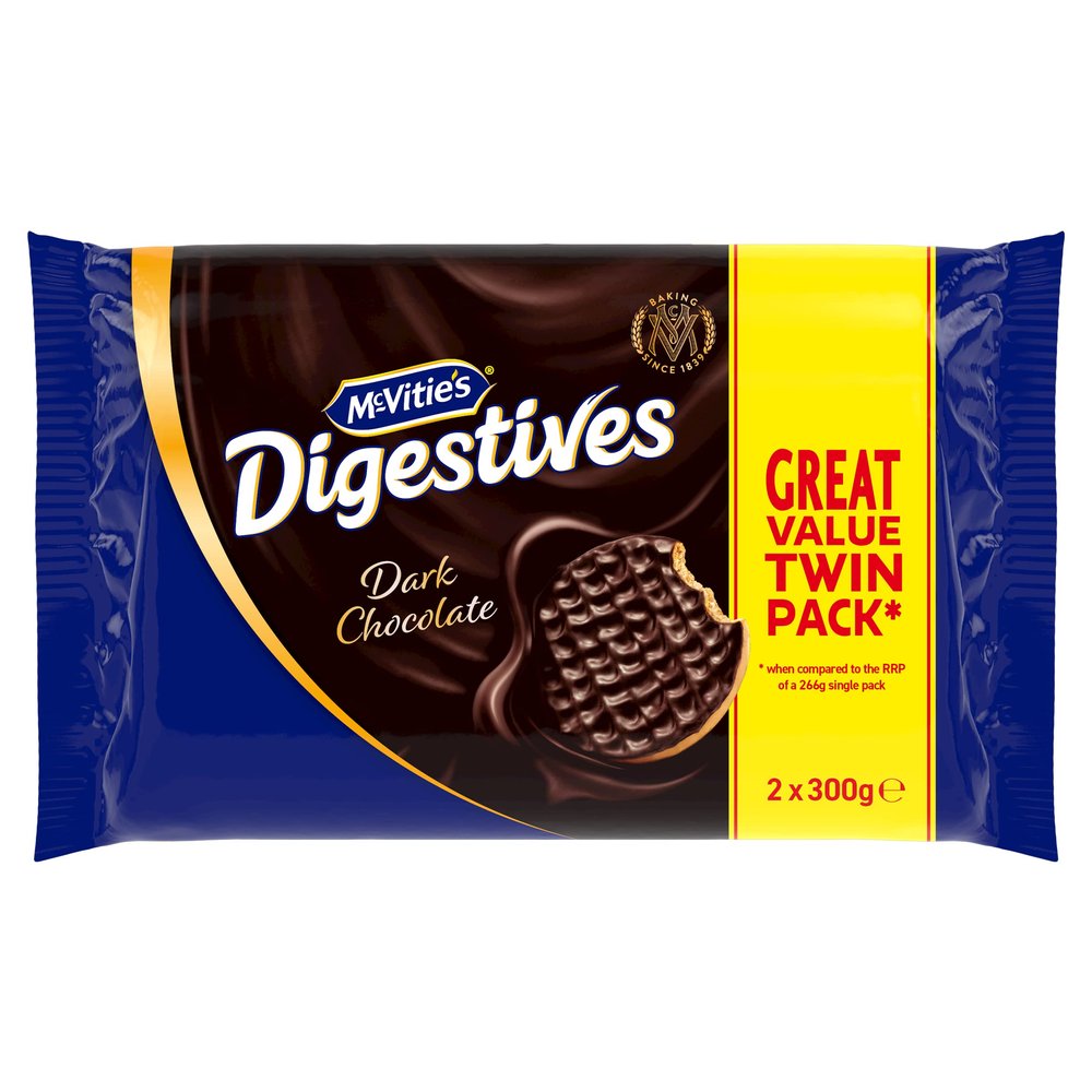 Mcvitie's Digestives Dark Chocolate Twin Pack, 2 x 300g