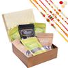 Jaiccha Ghasitaram Rakhi Gifts for Brothers Hamper Box of Chocolate Coated Nuts with 5 Rakhis view 1
