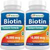 Best Naturals Biotin 10000 Mcg 100 Capsules (100 Count (Pack of 2)) view 1