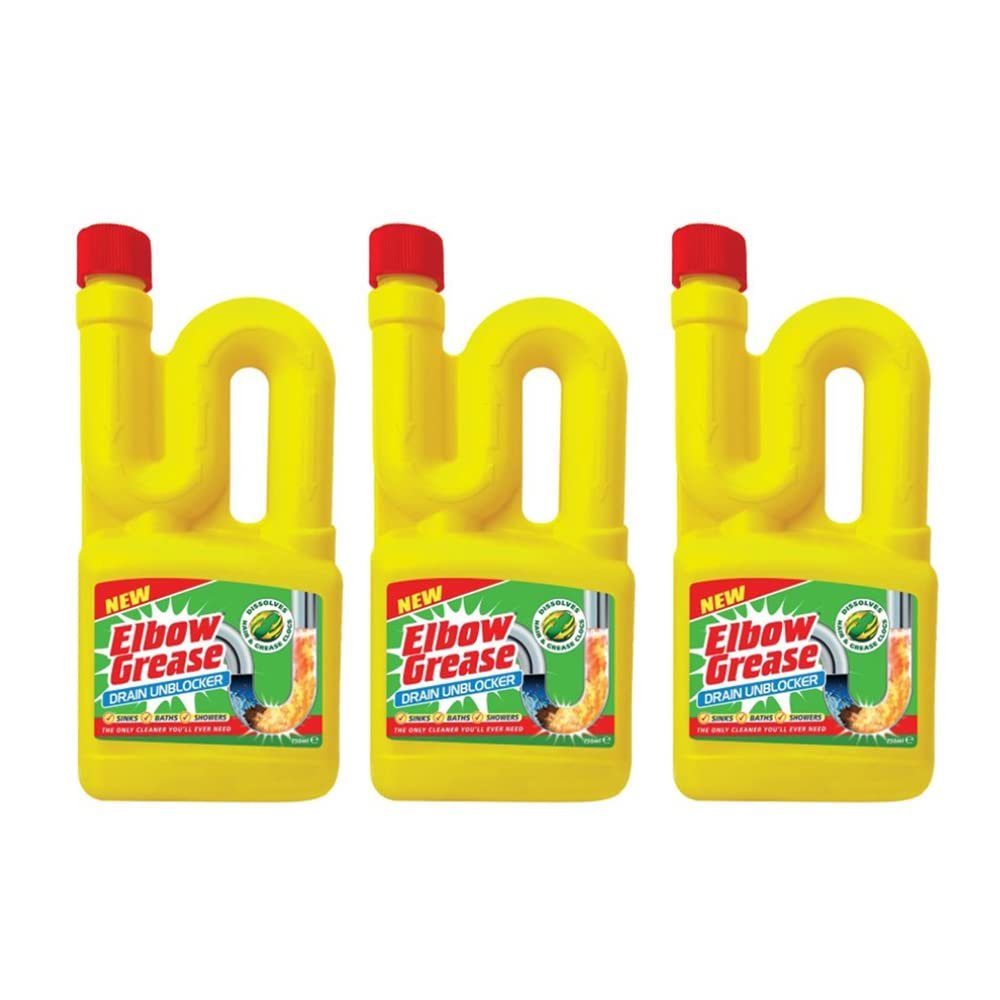 Elbow Grease Drain/Sink Unblocker - Heavy Duty Cleaner- Quickly and Easily Remove Sinks, Baths, Showers Blockage All-in-One Drain Unblocking Kit(Elbow Grease Drain Unblocker Liquid-PK03)