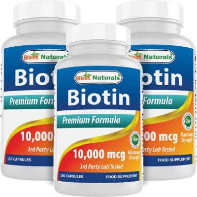 Best Naturals Biotin 10000 Mcg 100 Capsules (100 Count (Pack of 3))