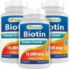 Best Naturals Biotin 10000 Mcg 100 Capsules (100 Count (Pack of 3)) view 1