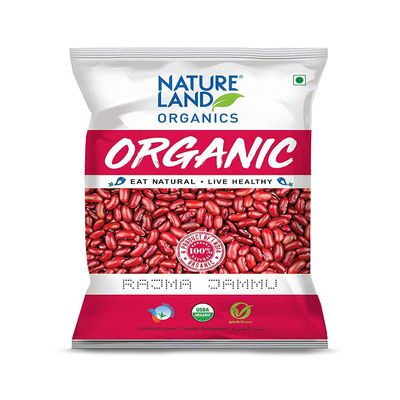 Natureland Organics Rajma Jammu 500 Gm (Pack of 2) - Organic Healthy Rajma