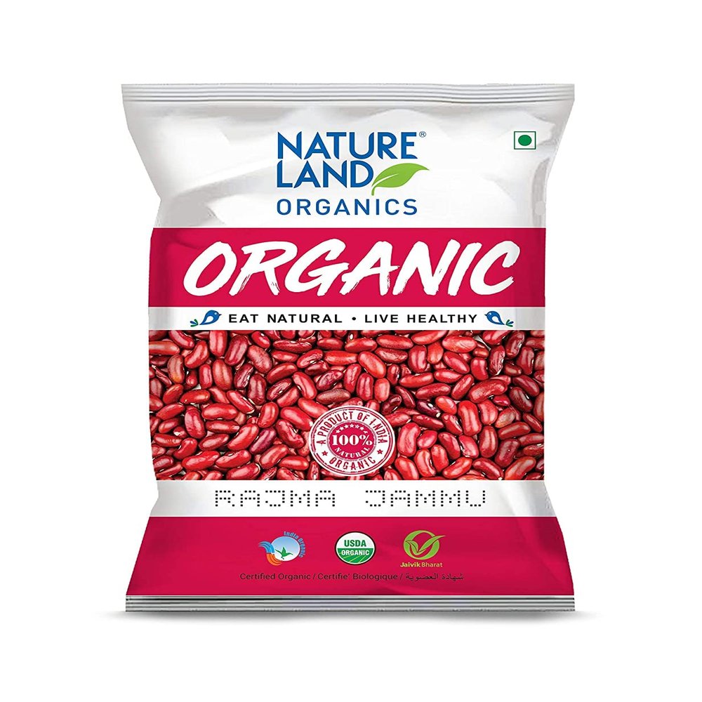 Natureland Organics Rajma Jammu 500 Gm (Pack of 2) - Organic Healthy Rajma
