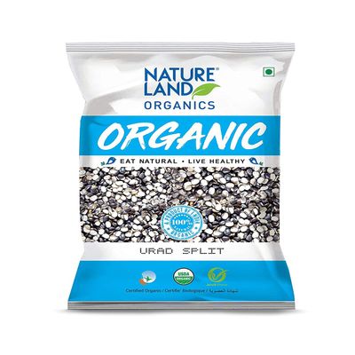 Natureland Organics Urad Chilka/Split 1 Kg - Organic Healthy Pulses