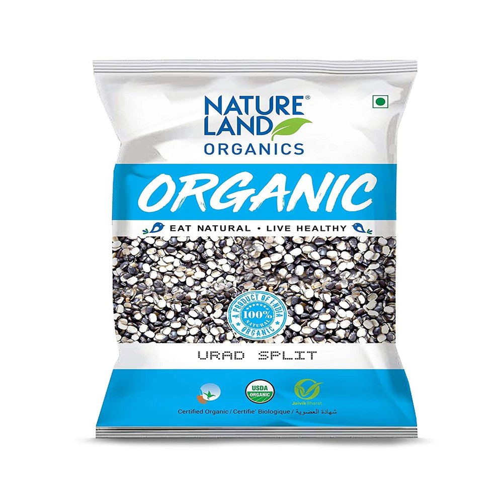 Natureland Organics Urad Chilka/Split 1 Kg - Organic Healthy Pulses