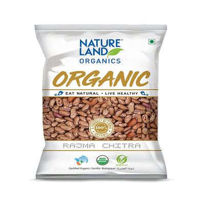 Natureland Organics Rajma Chitra 1 Kg - Organic Healthy Pulses