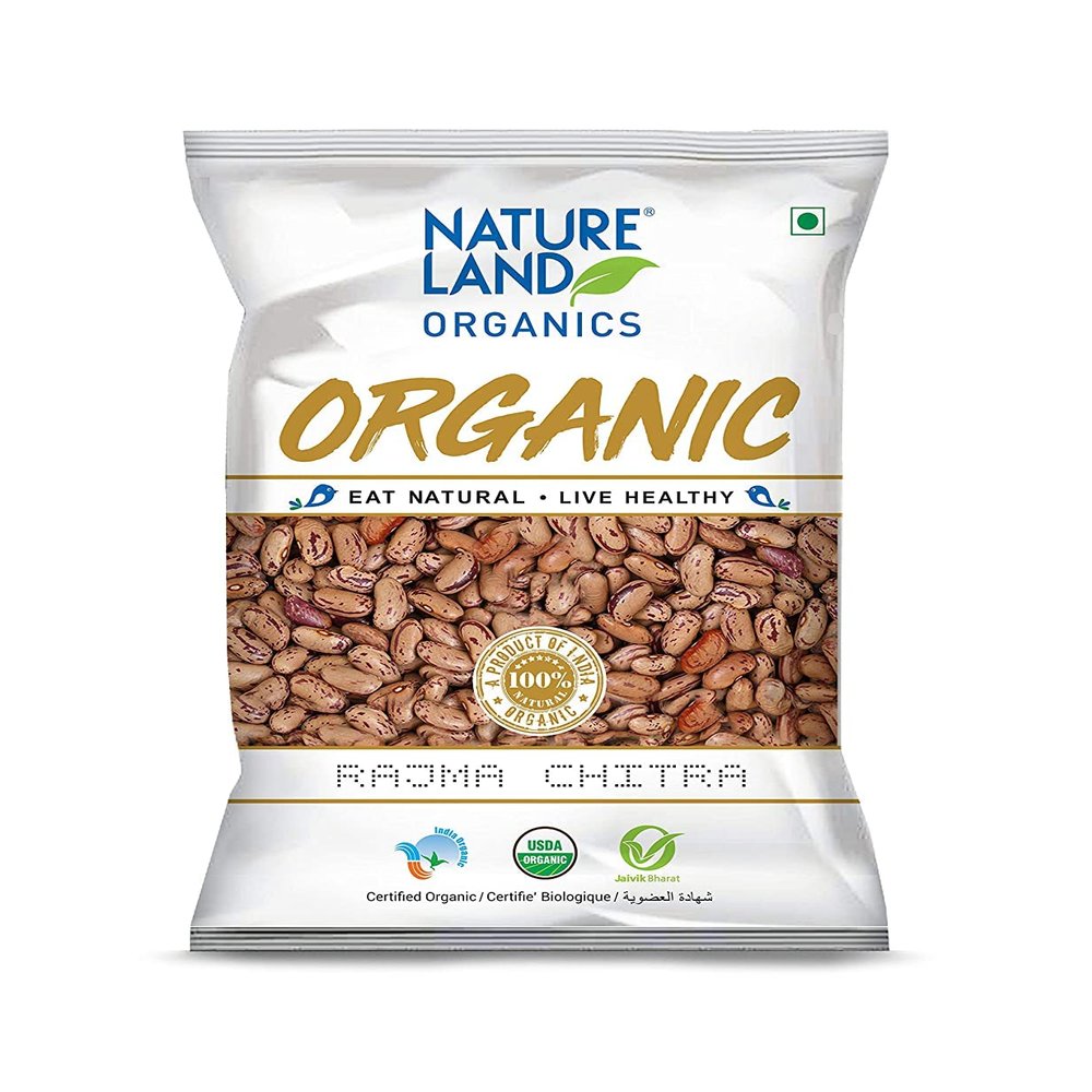 Natureland Organics Rajma Chitra 1 Kg - Organic Healthy Pulses