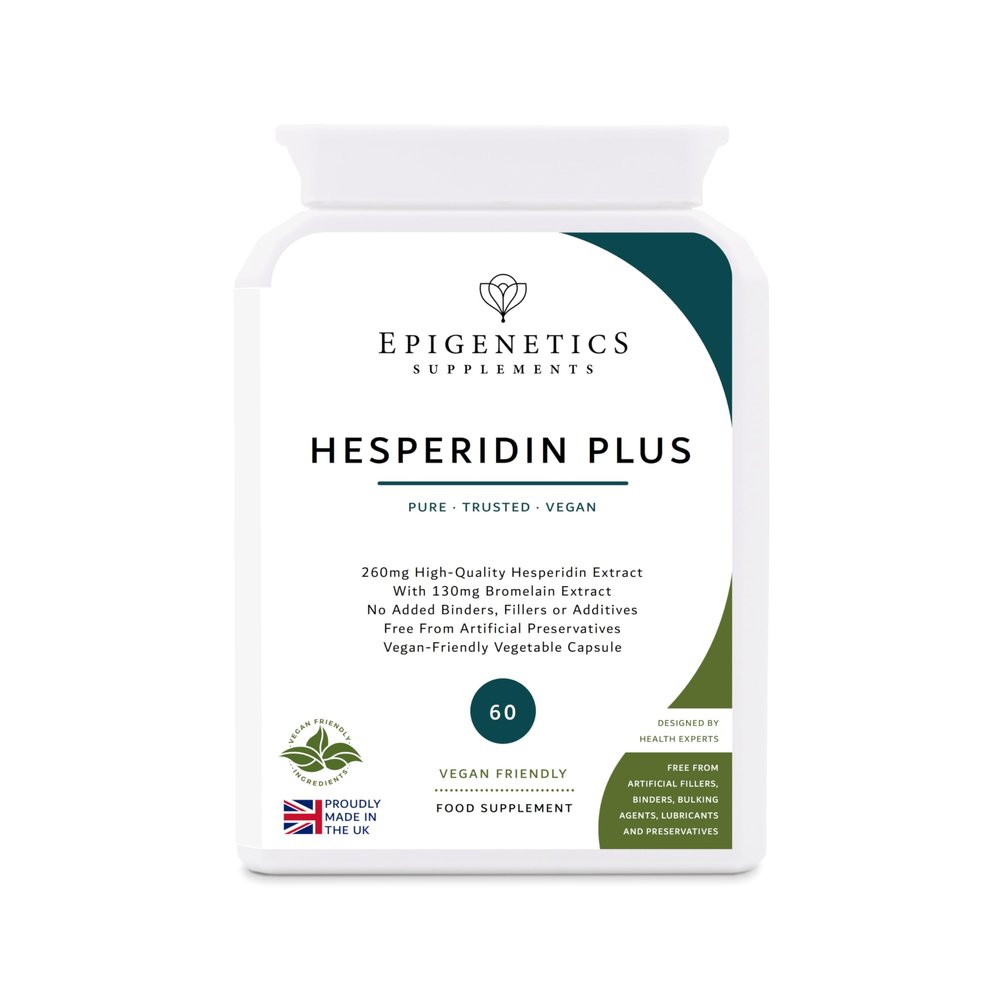 Hesperidin Plus | Hesperidin Extract 260mg + Bromelain Extract 130mg | 60 Vegan Friendly Capsules UK Made | Long 2 Month Supply by Epigenetics Supplements