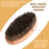 Beard Comb Brush Set Natural Boar Bristle Brush and Dual Action Wood Beard Combs with Velvet Travel Pouch for Men's Daily Grooming Care 3pcs view 4