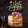 Sodasos Just Engaged Cake Topper for Engagement Party Decorations, Engaged Ring Sign,We're Engaged Cake Toppers (gold) view 2
