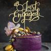 Sodasos Just Engaged Cake Topper for Engagement Party Decorations, Engaged Ring Sign,We're Engaged Cake Toppers (gold) view 4