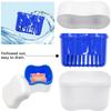 Denture Box, LONTOM 2 Denture Bath Case 2 Denture Cleaner Brushes 2 Toothbrush Box, Plastic False Teeth Soaking Container with Rinsing Basket, Portable Retainer Case for Home & Travel Cleaning view 4