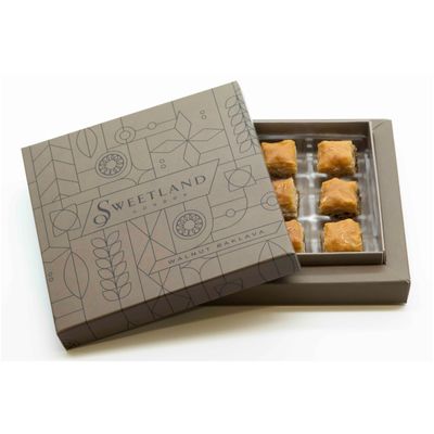 Sweetland London Walnut Baklava Bite Selection  9 Pieces | Lebanese Baklava Treat | Gift Box | Great Diwali, Ramadan, Easter or Eid Present | Fresh Handmade Dessert | UK Made | No Preservatives