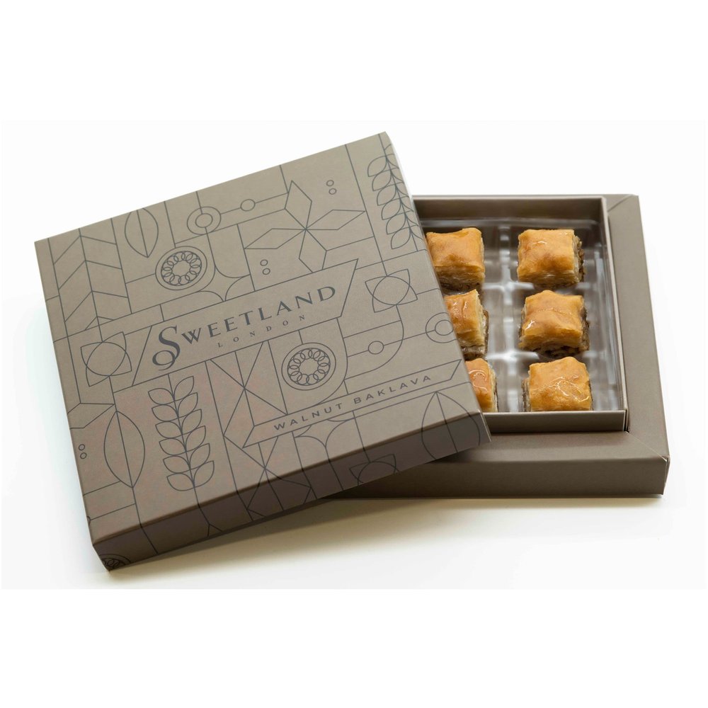 Sweetland London Walnut Baklava Bite Selection  9 Pieces | Lebanese Baklava Treat | Gift Box | Great Diwali, Ramadan, Easter or Eid Present | Fresh Handmade Dessert | UK Made | No Preservatives