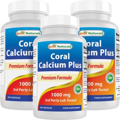 Best Naturals Coral Calcium Plus 1000 mg 250 Capsules (250 Count (Pack of 3))