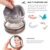 Denture Case, Definitely No-Leak Portable Retainer Case Denture Bath Box for Traveling Perfectly, Denture Cups for Soaking Dentures & Mirror(Black) view 3