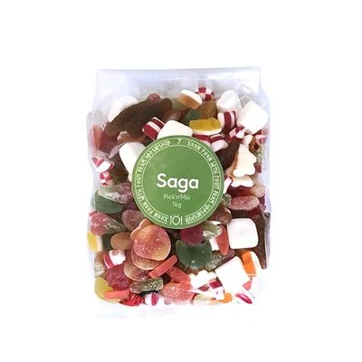 ScandiKitchen, Scandi Pick & Mix Sweets, Candy Assortment, Picked in London. 1 Kilogram Bag Without Liquorice SAGA Mix
