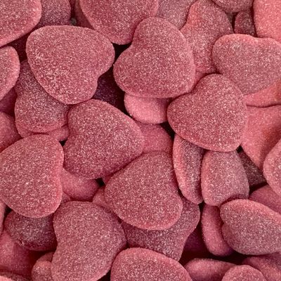 Red Shiny Hearts Retro Sweet Shop Jar by The Gourmet Sweet Company