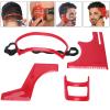 4PCS Beard Shaping Tool Template Kit, Red Plastic Beard Cutting Template Set include 1 x Beard Template, 1 x Hairline Template, 1 x Goatee Template and 1 x Neckline Template view 1