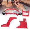 4PCS Beard Shaping Tool Template Kit, Red Plastic Beard Cutting Template Set include 1 x Beard Template, 1 x Hairline Template, 1 x Goatee Template and 1 x Neckline Template view 2
