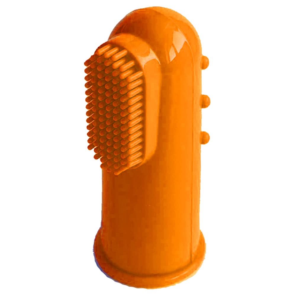 Baby Finger Toothbrushes Teething Brush Toddler Clean Teeth Soft Bristles Dental Oral Hygiene Case (Orange)