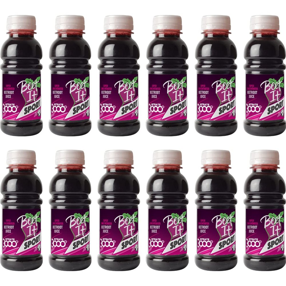 Beet It Sport Nitrate 3000  Super Concentrated Beetroot Juice - Boost Nitric Oxide and Athletic Endurance Performance (Pack of 12 bottles = 90 Shots) - Pre Workout