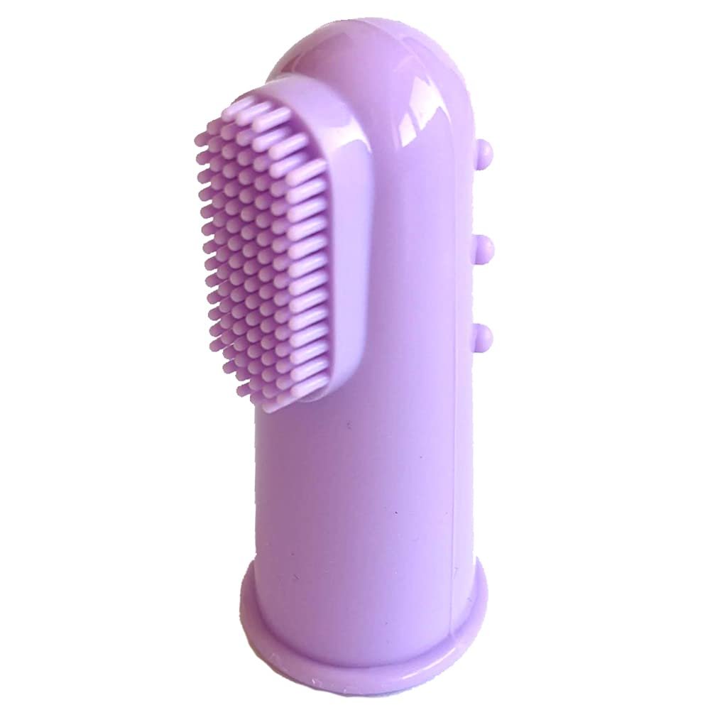 Baby Finger Toothbrushes Teething Brush Toddler Clean Teeth Soft Bristles Dental Oral Hygiene Case (Lilac)
