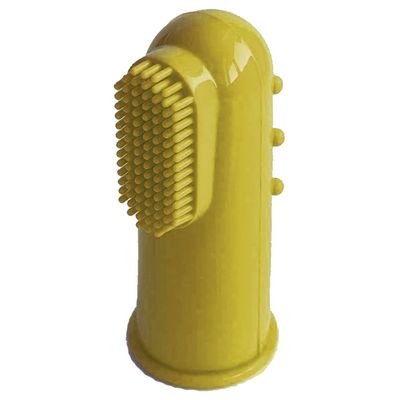 Baby Finger Toothbrushes Teething Brush Toddler Clean Teeth Soft Bristles Dental Oral Hygiene Case (Yellow)