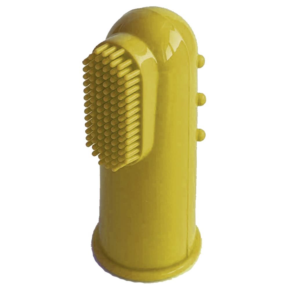 Baby Finger Toothbrushes Teething Brush Toddler Clean Teeth Soft Bristles Dental Oral Hygiene Case (Yellow)