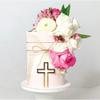 16pcs of Acrylic Cross Cake Topper, Cross Cake Charm for Baptism, Christening, Holy Communion Cake (4'', Rose Gold Mirror) view 2
