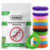 Anbar Mosquito Repellent Bracelets Bands for Adults and Kids, 14 Pack, All-Natural Deet-Free, Non-Toxic Protection, Stretchy Waterproof Anti-Mosquito Wristbands for Hiking and Camping view 1
