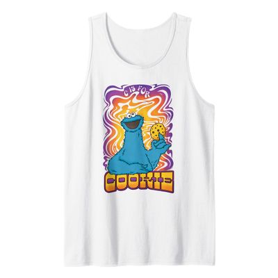 Sesame Street Psychedelic Cookie Monster C Is For Cookie Tank Top