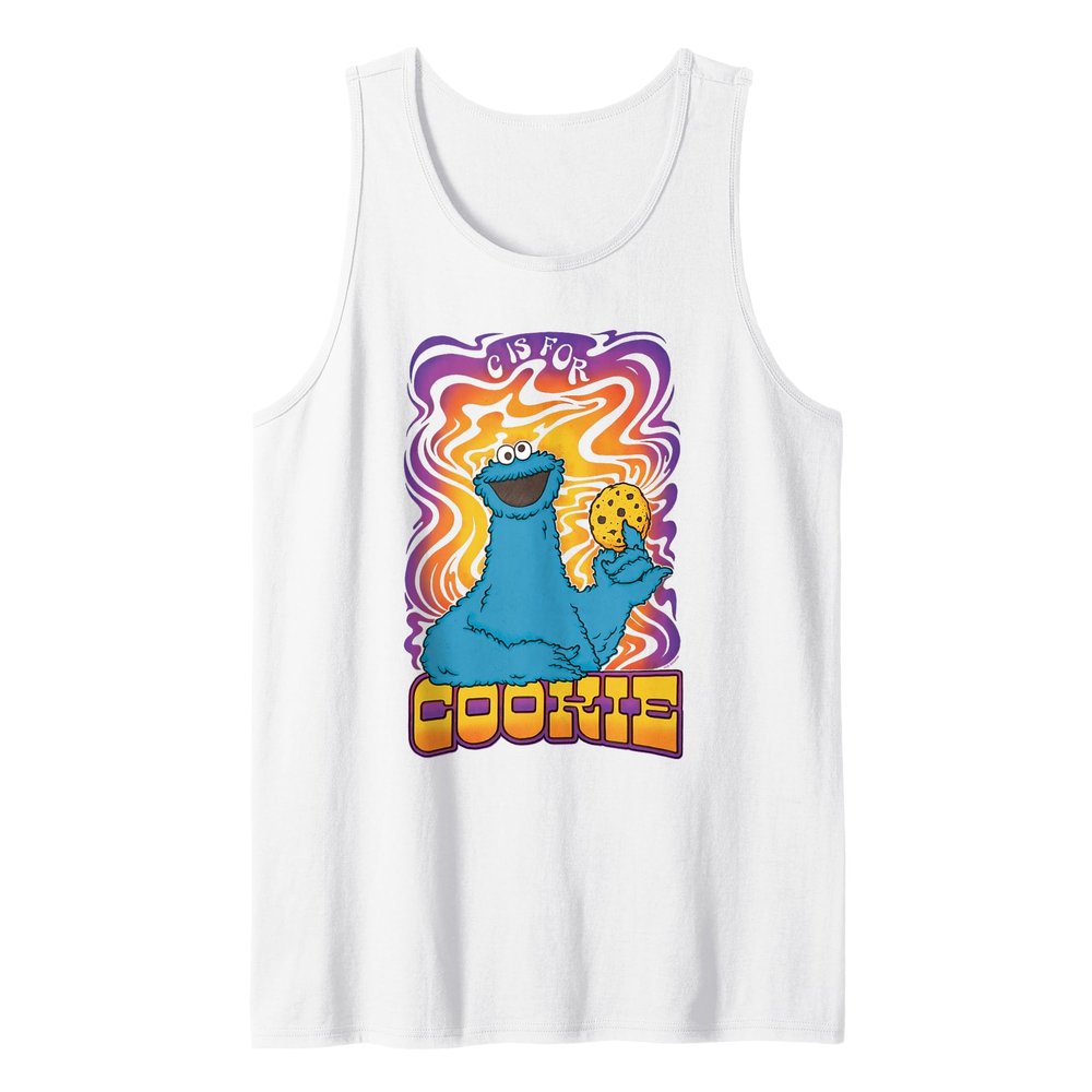 Sesame Street Psychedelic Cookie Monster C Is For Cookie Tank Top
