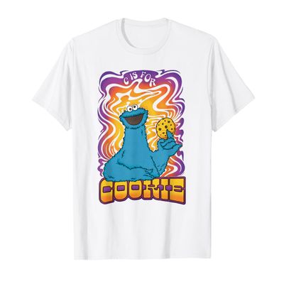 Sesame Street Psychedelic Cookie Monster C Is For Cookie T-Shirt