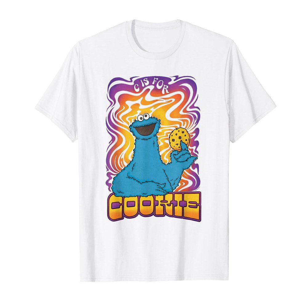Sesame Street Psychedelic Cookie Monster C Is For Cookie T-Shirt