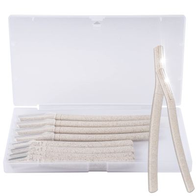 8PCS Dermaplaning Blades for Face, WheatStraw Eyebrow Razor Face Peach Fuzz Remover Face Razors for Women