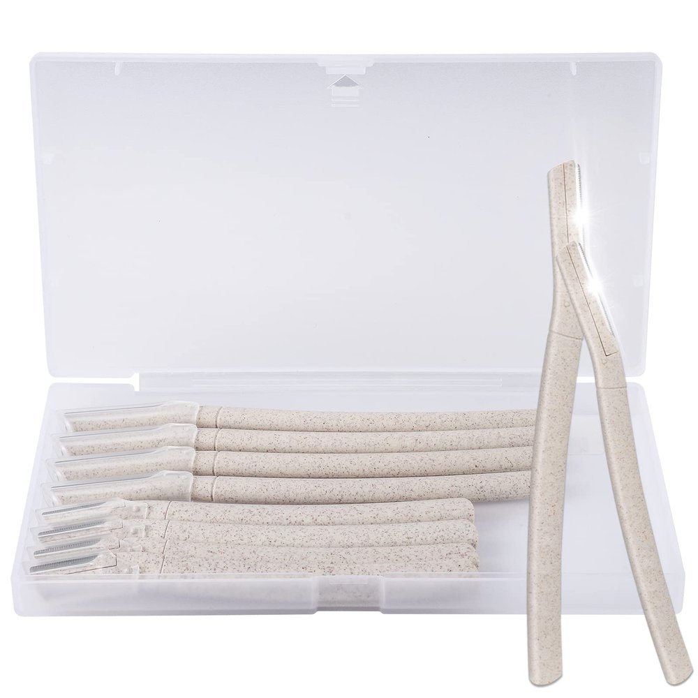 8PCS Dermaplaning Blades for Face, WheatStraw Eyebrow Razor Face Peach Fuzz Remover Face Razors for Women
