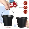 24 Packs Metal Buckets with Handle Small Iron Pail Metal Buckets for Party Black Bucket for Small Plant Candy Bars Crafts Vase Favor Mini Toy Container School Storage and Party Supplies 4.1 x 4.7 Inch view 2