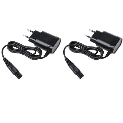 BODYA 2Pcs 15V Shaver Charger Cord Charging Cable Power Supply Adapter Fit for Philips Shaver HQ8505 HQ8500 HQ6425 HQ6426, Black