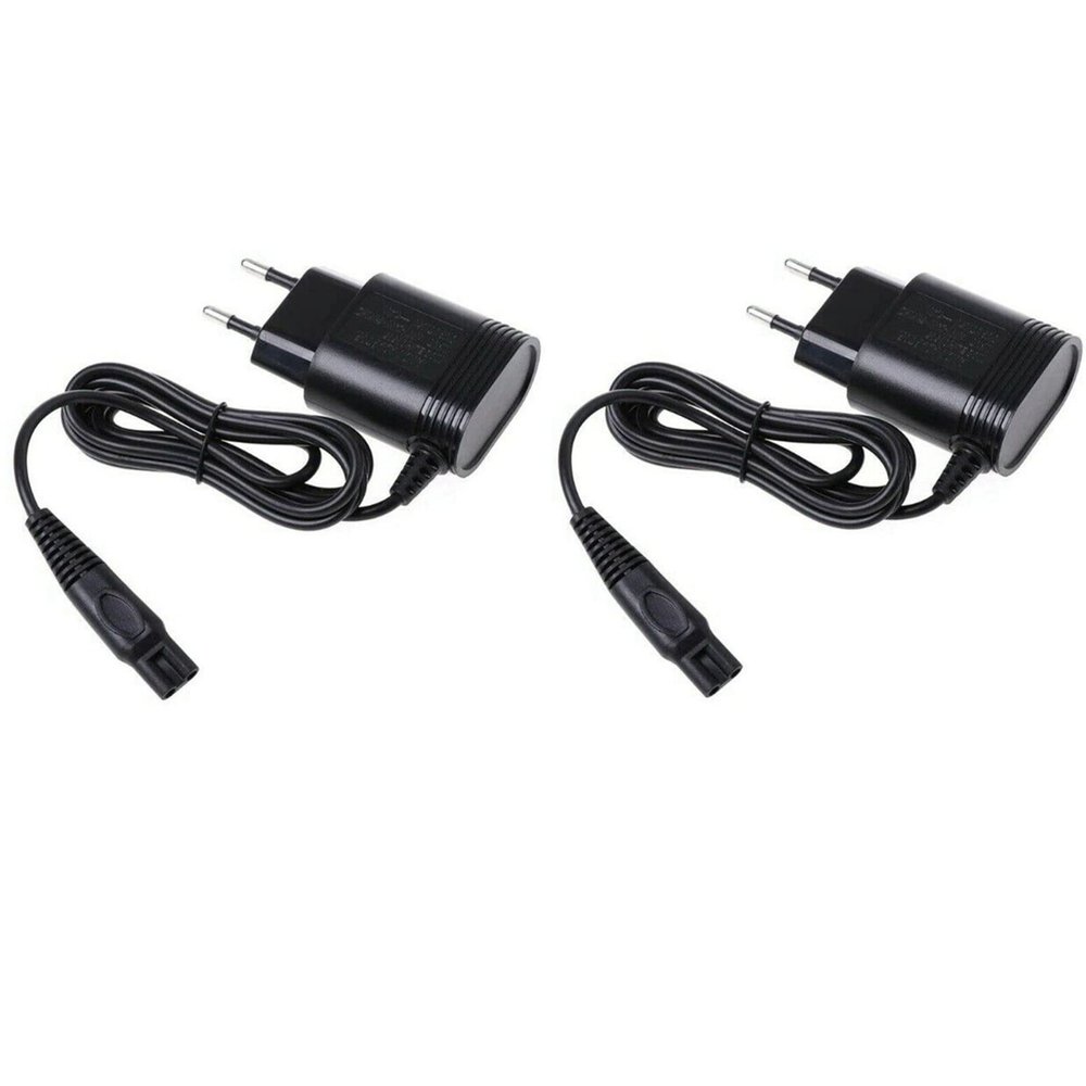 BODYA 2Pcs 15V Shaver Charger Cord Charging Cable Power Supply Adapter Fit for Philips Shaver HQ8505 HQ8500 HQ6425 HQ6426, Black