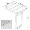 NMDCDH White Shower Chair Wall Mount - Folding Bathroom Stools and Seat Fold-Up - Bath Bench Adults, Elderly, Disabled Bathing Aid Home Sauna Room Use, 200kg Capacity view 2