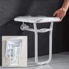 NMDCDH White Shower Chair Wall Mount - Folding Bathroom Stools and Seat Fold-Up - Bath Bench Adults, Elderly, Disabled Bathing Aid Home Sauna Room Use, 200kg Capacity view 3