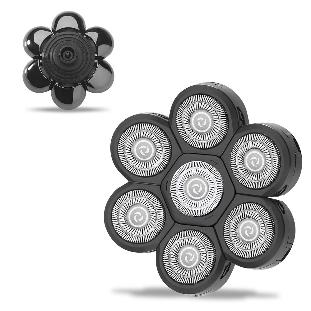 UPTARD Head Shaver Replacement Heads, 7D Rotary Blades, Bald Men, Men, Black