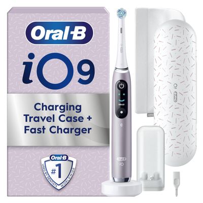Oral-B iO9 Electric Toothbrushes For Adults, App Connected Handle, 1 Toothbrush Head, Charging Travel Case and Magnetic Pouch, 7 Modes, 2 Pin Plug, Special Edition