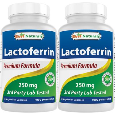 Best Naturals Lactoferrin 250 mg Veggie Capsule, Supports Healthy Immune Function - 60 Count (60 Count (Pack of 2))