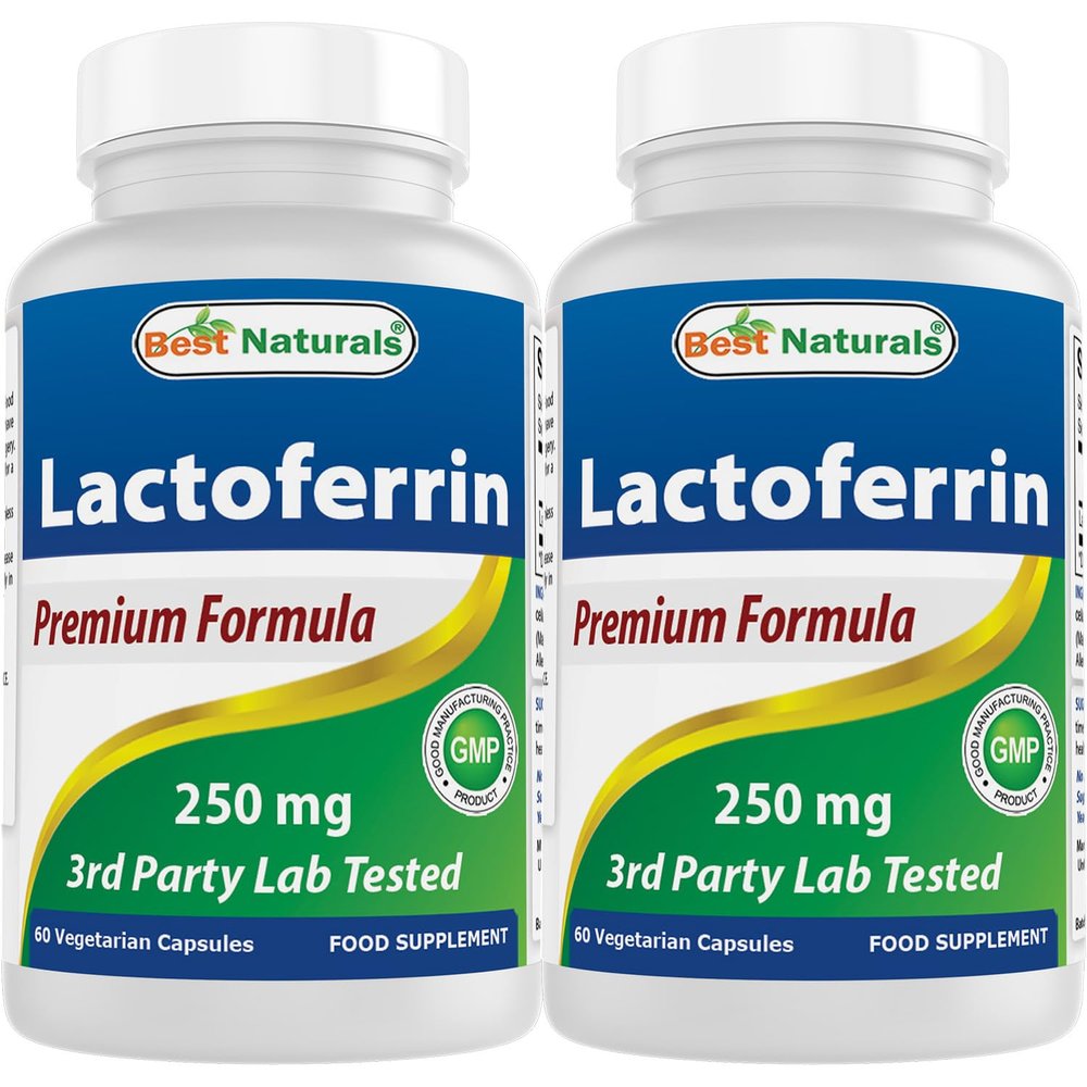 Best Naturals Lactoferrin 250 mg Veggie Capsule, Supports Healthy Immune Function - 60 Count (60 Count (Pack of 2))