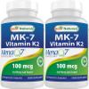 Best Naturals MK-7 Vitamin K2 100 mcg 120 Vcaps (120 Count (Pack of 2)) view 1