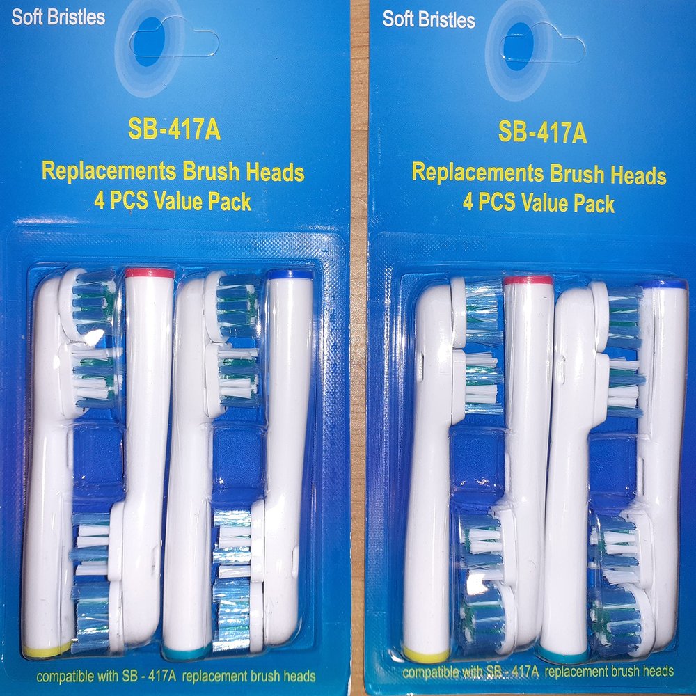 8 Pack Double Dual Brush Heads Electric Toothbrushes Sealed!`